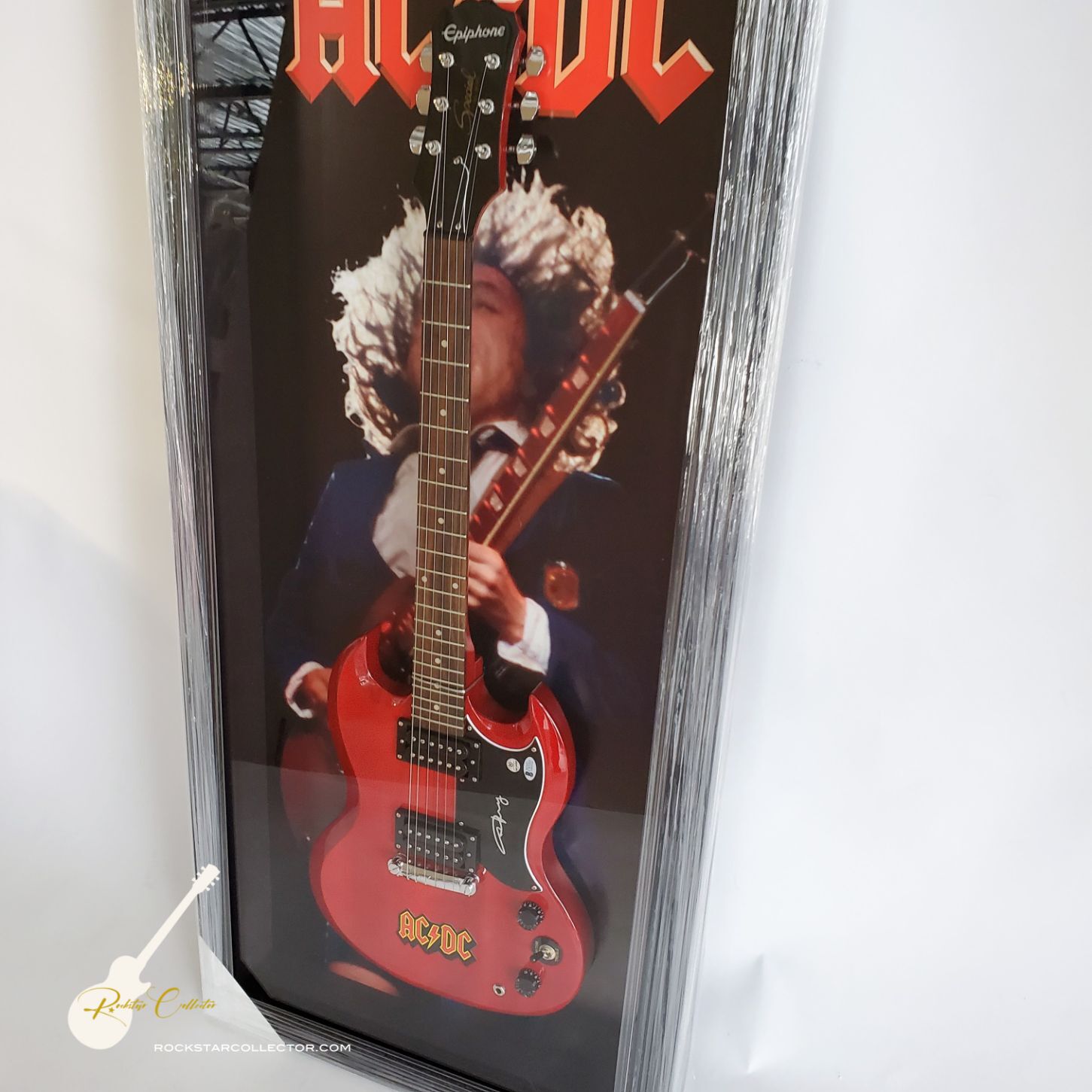Angus Young AC/DC Signed Guitar Frame Premium Autographed Red SG Epiph ...