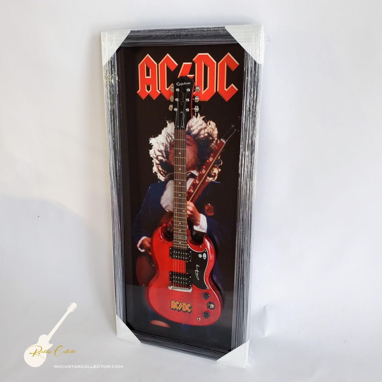 Angus Young AC/DC Signed Guitar Frame Premium Autographed Red SG Epiph ...