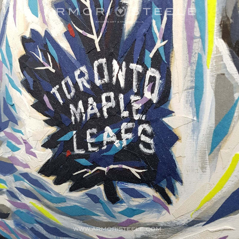 Auston Matthews art, American hockey player, Toronto Maple Leafs, paint art,  HD wallpaper