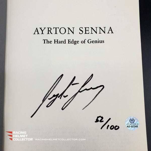 Ayrton Senna Signed Book The Hard Edge Of Genius By Christopher Hilton Limited Edition of 100 (#52/100) AS-02248-SOLD