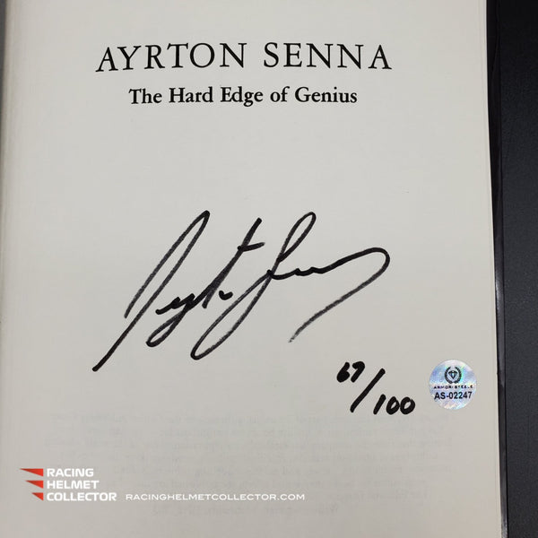 Ayrton Senna Signed Book The Hard Edge Of Genius By Christopher Hilton Limited Edition of 100 (#67/100) AS-02247-SOLD