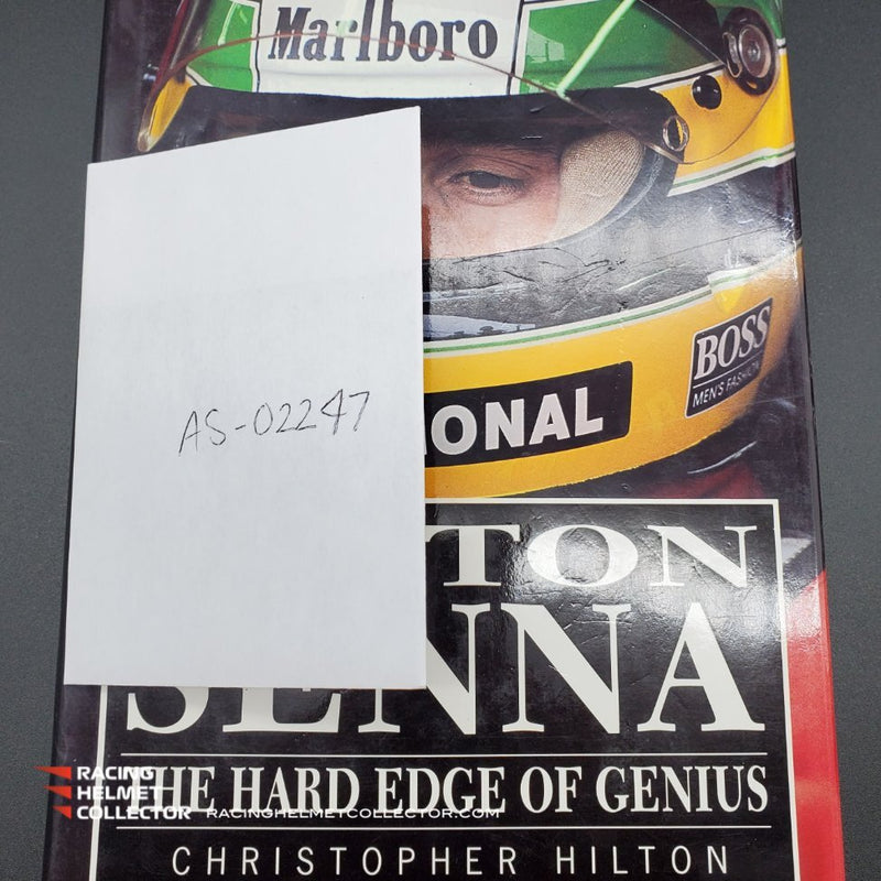 RESERVED: Ayrton Senna Signed Book The Hard Edge Of Genius By Christopher Hilton Limited Edition of 100 (#67/100) AS-02247