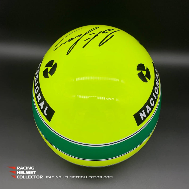 Ayrton Senna Signed Directly On Helmet John Player 1985 Lotus Autographed Display Tribute Full Scale 1:1 AS-02246 - SOLD