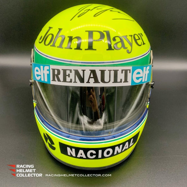 Ayrton Senna Signed Directly On Helmet John Player 1985 Lotus Autographed Display Tribute Full Scale 1:1 AS-02246