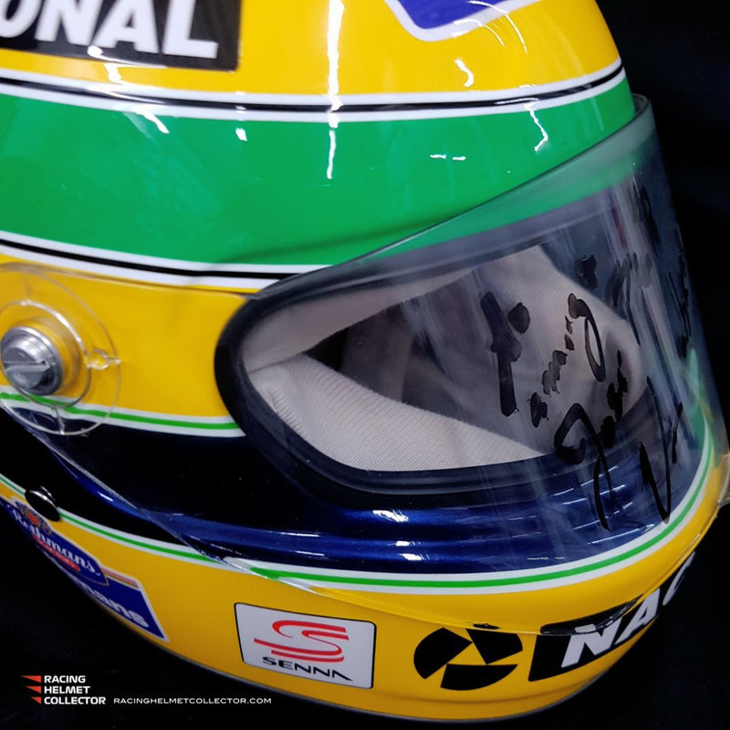 Ayrton Senna Signed Helmet 1994 Tribute Autographed Visor Dedicated to Journalist Jose Pinto Full Scale 1:1 AS-00916 -SOLD