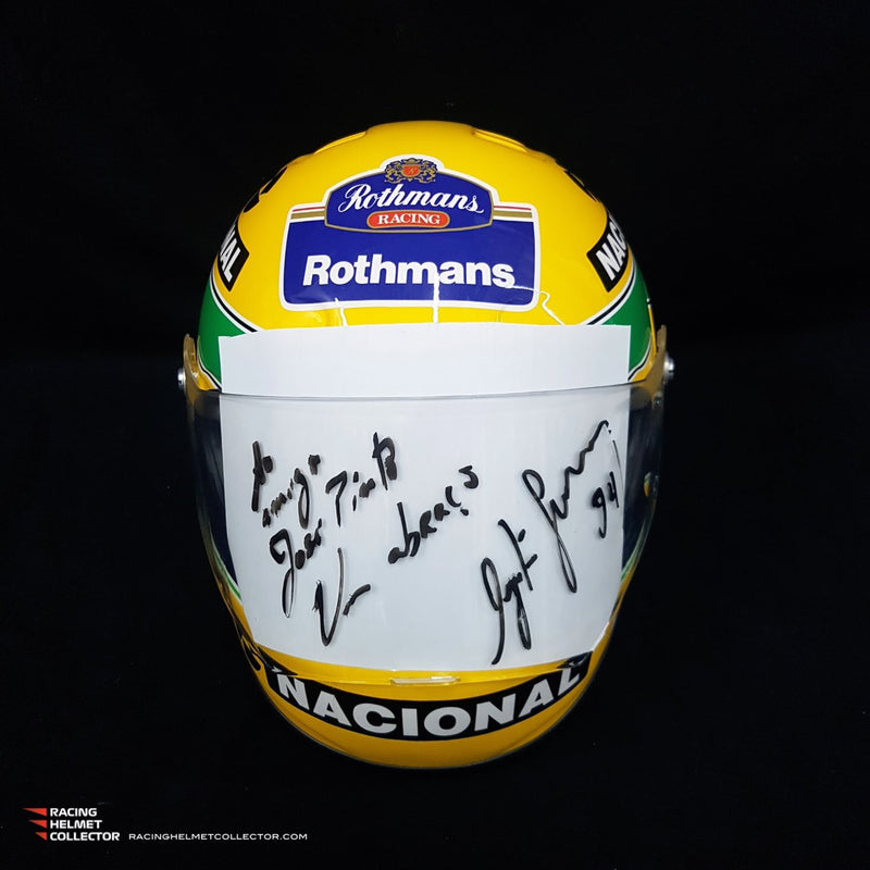 Ayrton Senna Signed Helmet 1994 Tribute Autographed Visor Dedicated to Journalist Jose Pinto Full Scale 1:1 AS-00916 -SOLD