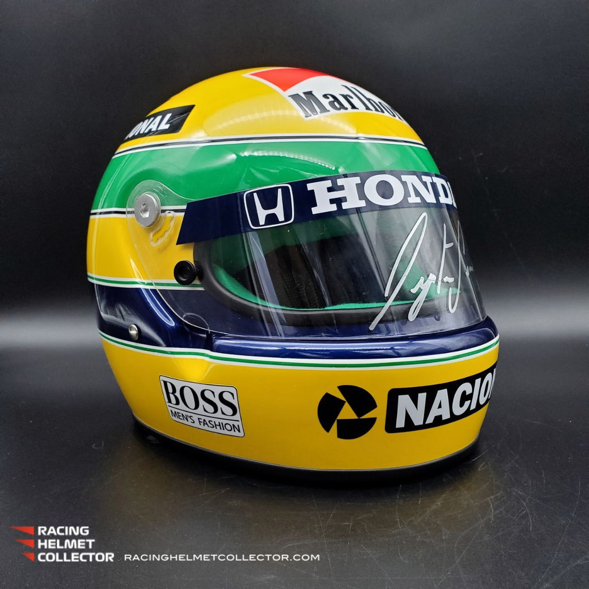 ayrton senna top gear tribute Ayrton Senna Signed Helmet Visor 1991 Final Championship Year Tribute – ARMORI STEELE