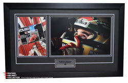Ayrton Senna Signed Magazine Program British Grand Prix 13-15 July 1990 Fully Wood Framed AS-01012