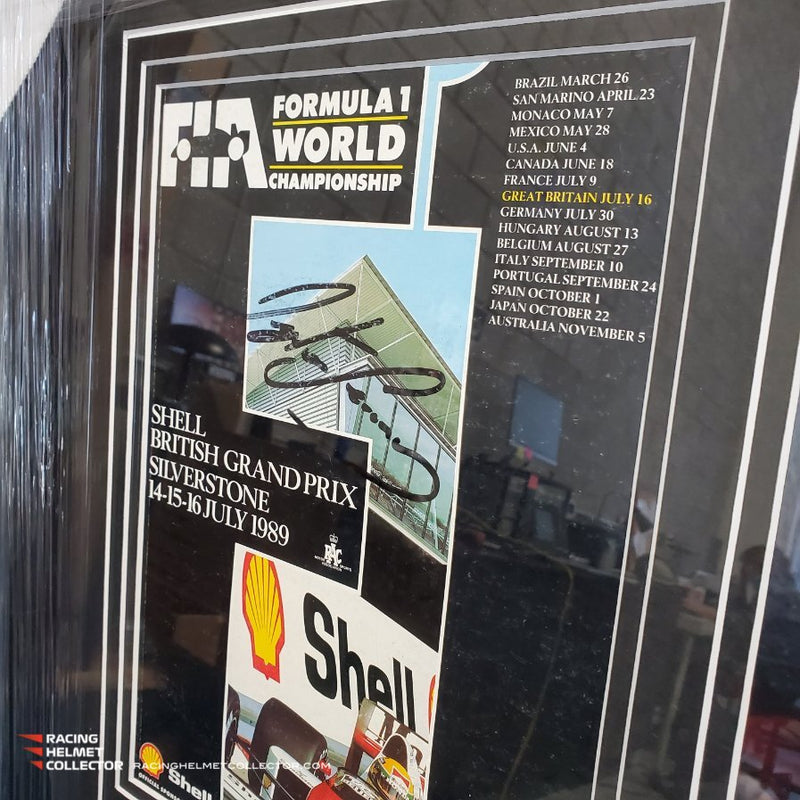 Ayrton Senna Signed Magazine Program British Grand Prix 14-16 July 1989 Fully Wood Framed AS-01009