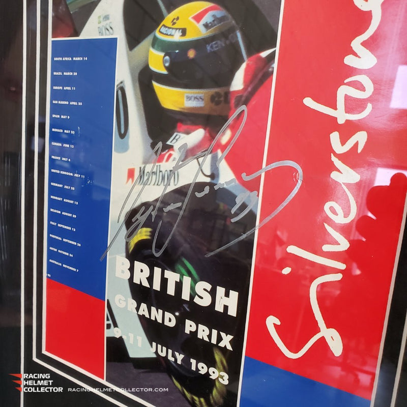 Ayrton Senna Signed Magazine Program British Grand Prix 9-11 July 1993 Fully Wood Framed AS-01008 - SOLD