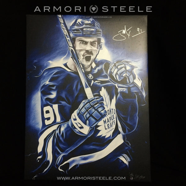 "COMING HOME" JOHN TAVARES SIGNED SPORTS ART CANVAS BY ARTIST SHAUN KELLY - LIMITED EDITION OF 91 GALLERY PRINTS (24 X 32) - SOLD OUT