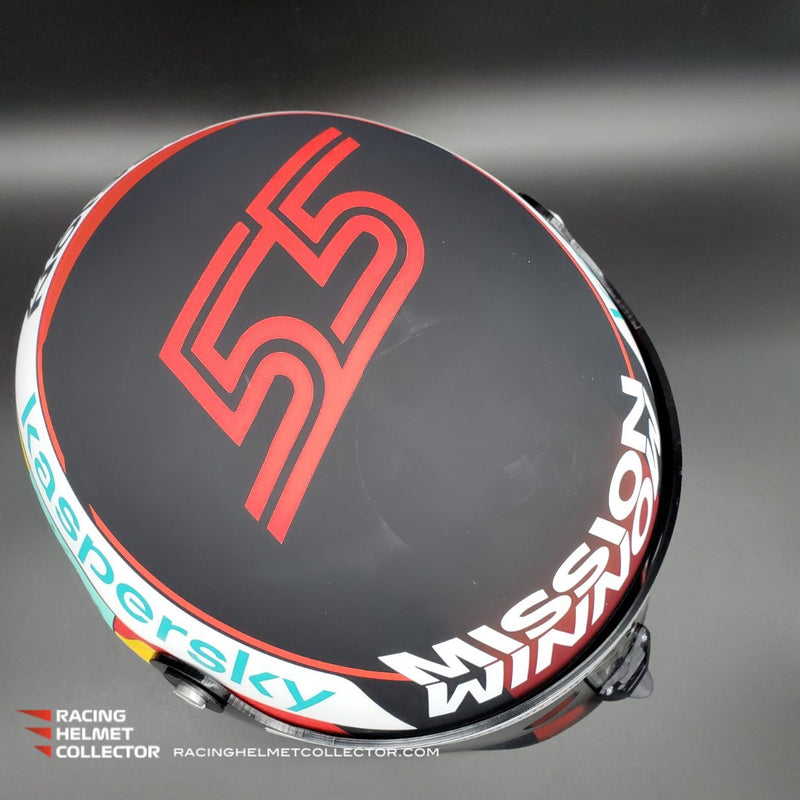 Carlos Sainz Jr Signed Helmet Visor 2021 Mission Winnow Display Tribute Matte Finish Autographed Full Scale 1:1 AS-01076