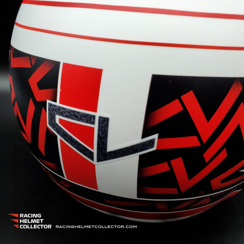 Charles Leclerc Helmet Race Worn Used Visor Mounted on Promo Helmet 2020 Dark Red Hublot Display Tribute Full Scale 1:1 AS-02152