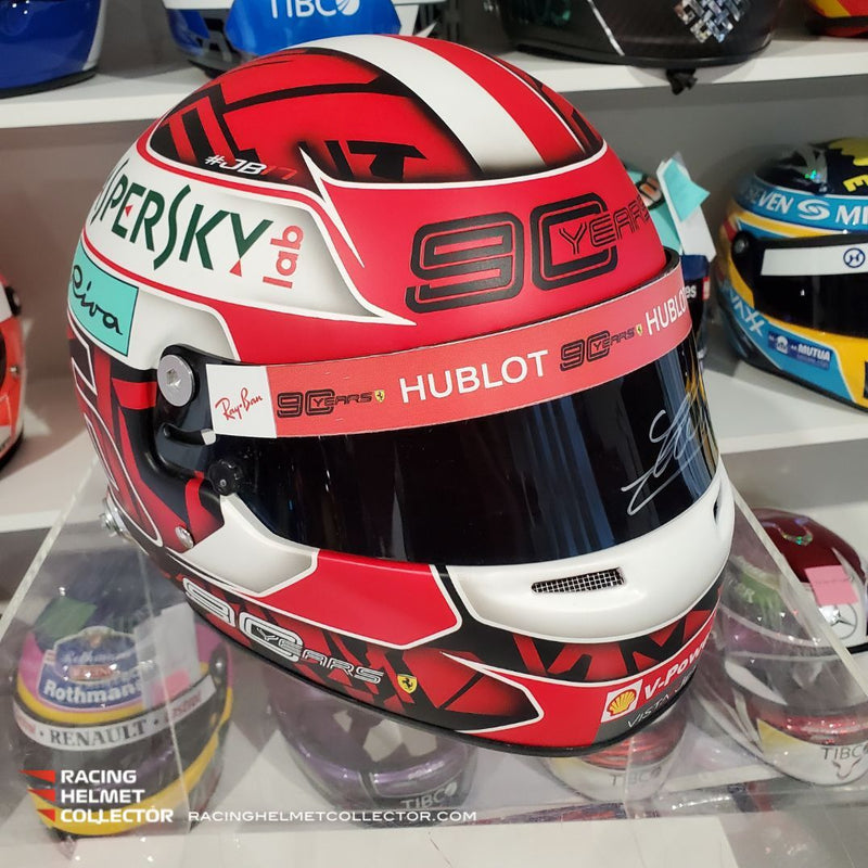 Charles Leclerc Signed Helmet Visor 2019 90th Year Display Tribute Autographed Full Scale 1:1 AS-00939 - SOLD