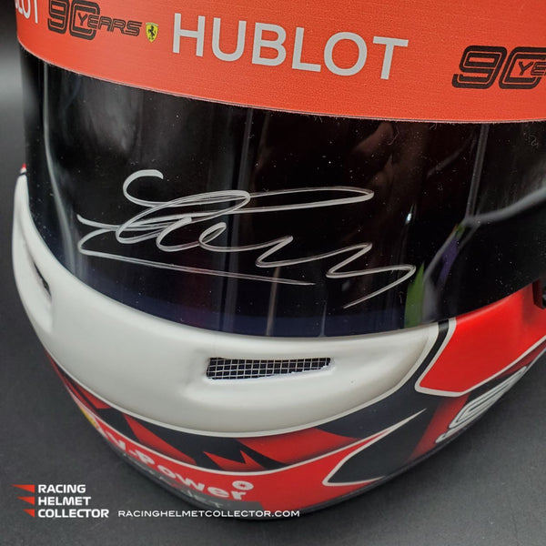 Charles Leclerc Signed Helmet Visor 2019 90th Year Display Tribute Autographed Full Scale 1:1 AS-00939