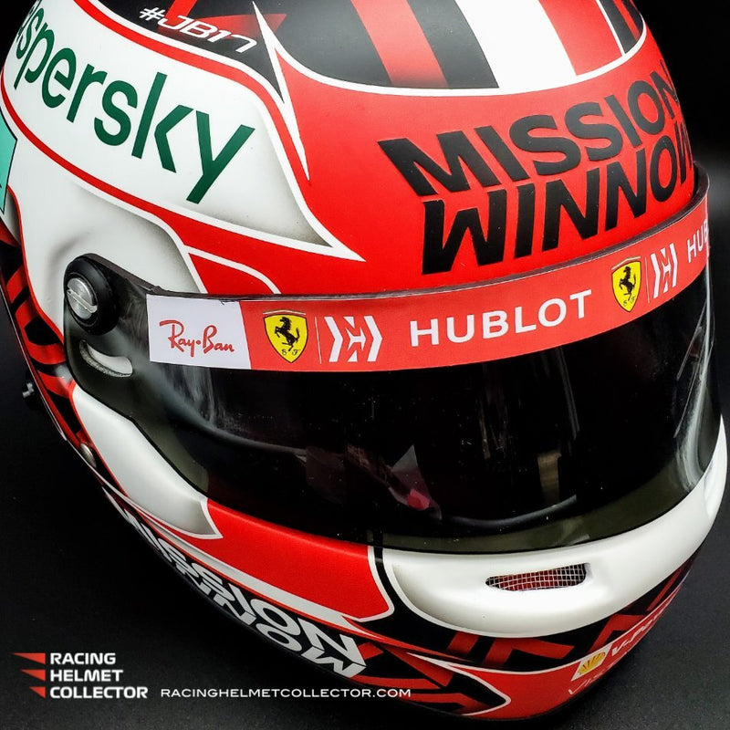 Charles Leclerc Signed Helmet Visor 2020 Mission Winnow Display Tribute Autographed Full Scale 1:1 AS-00954