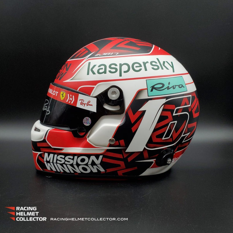 Charles Leclerc Signed Helmet Visor 2020 Mission Winnow Display Tribute Autographed Full Scale 1:1 AS-01016