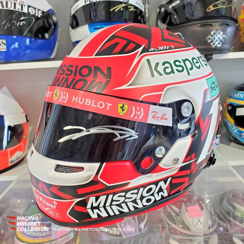 Charles Leclerc Signed Helmet Visor 2020 Mission Winnow Display Tribute Autographed Full Scale 1:1 AS-02458 -SOLD