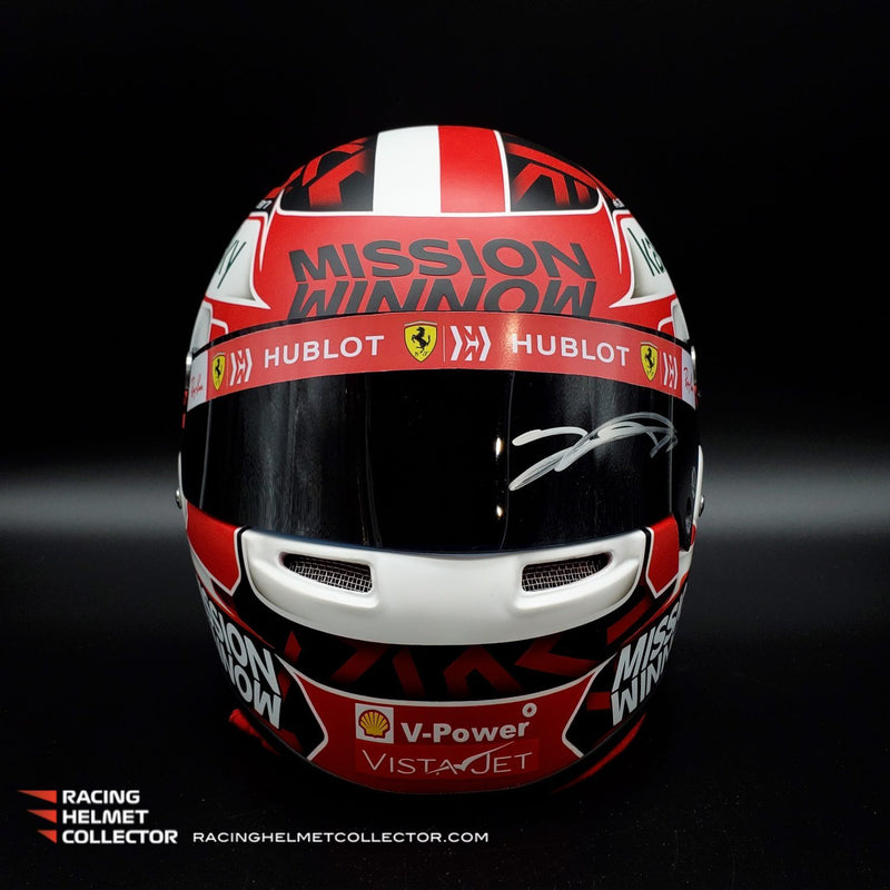 Charles Leclerc Signed Helmet Visor 2020 Mission Winnow Display Tribute Autographed Full Scale 1:1 AS-02458 -SOLD