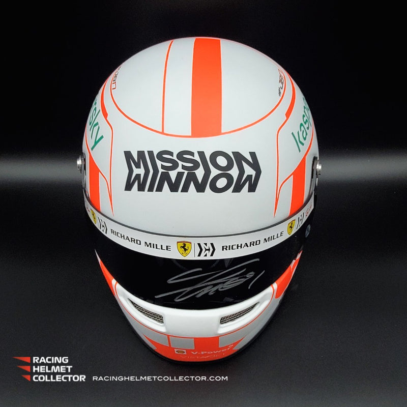 Charles Leclerc Signed Helmet Visor 2021 Mission Winnow Display Tribute Autographed Full Scale 1:1 AS-02211