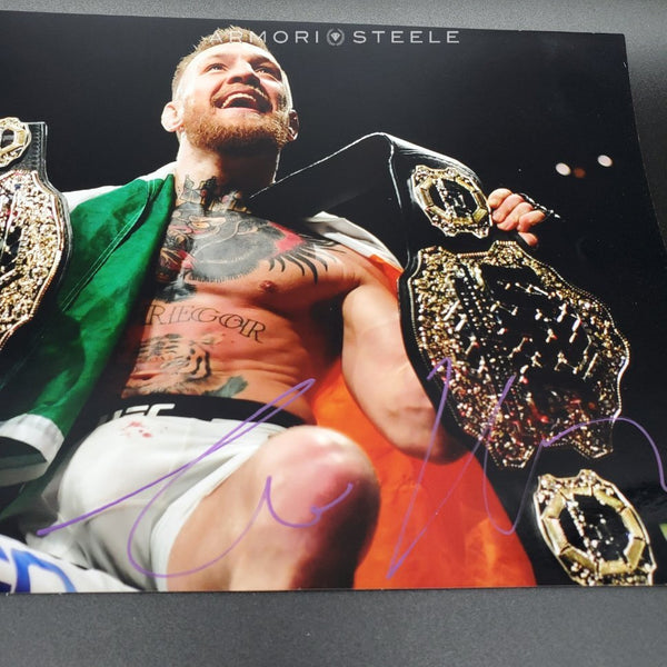 CONOR MCGREGOR SIGNED UFC CHAMPIONSHIP PHOTOGRAPH 8X10 INCH AS-02271