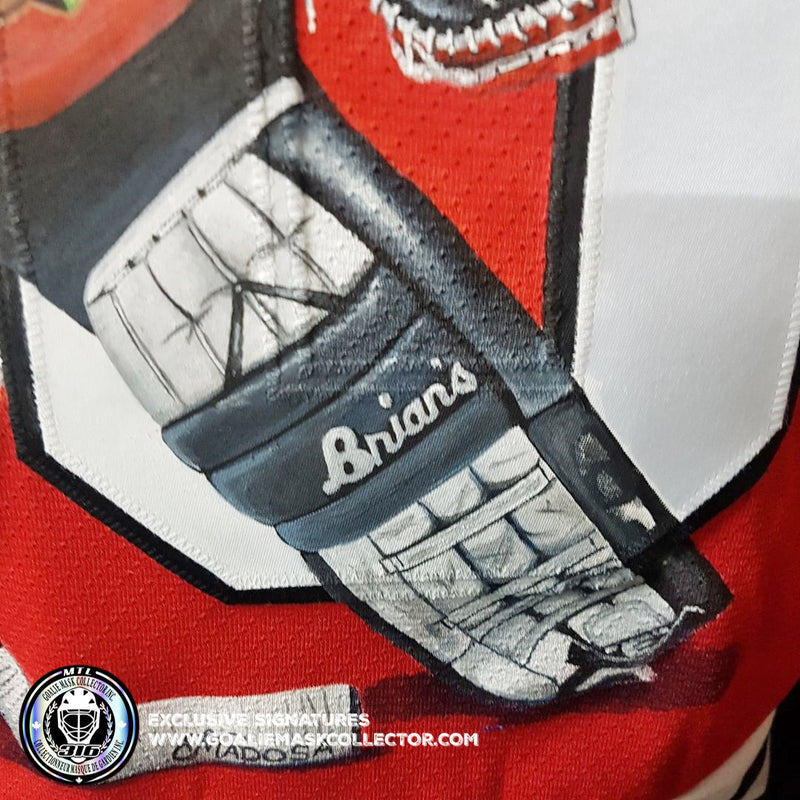 ED BELFOUR SIGNED JERSEY  ART EDITION HAND-PAINTED CHICAGO BLACKHAWKS AUTOGRAPHED