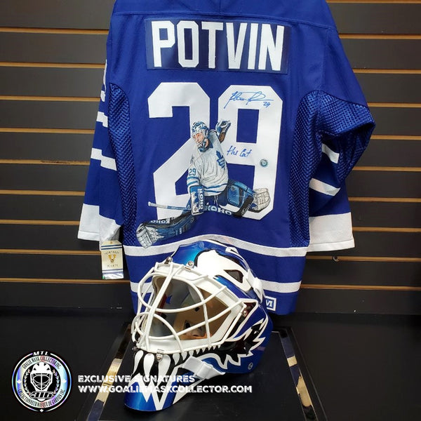 FELIX POTVIN ART EDITION SIGNED JERSEY HAND-PAINTED TORONTO MAPLE LEAFS AUTOGRAPHED