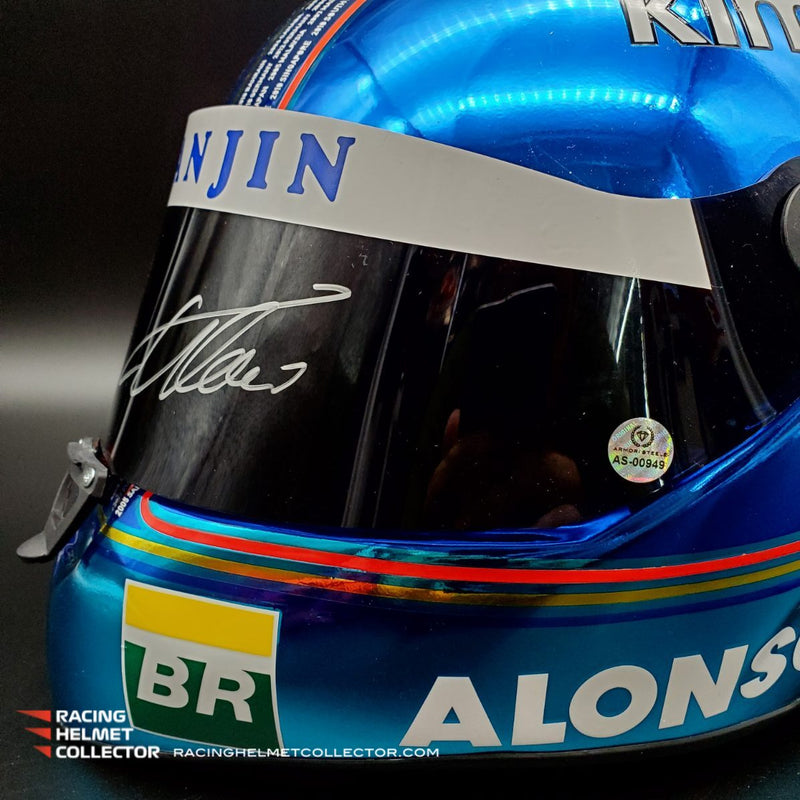 Fernando Alonso Signed Helmet 2018 Abu Dhabi Autographed Display F1 Helmet Full Scale 1:1 AS-00949