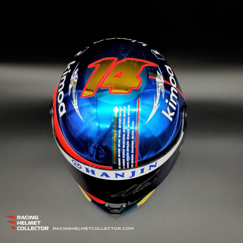 Fernando Alonso Signed Helmet 2018 Abu Dhabi Autographed Display F1 Helmet Full Scale 1:1 AS-00949