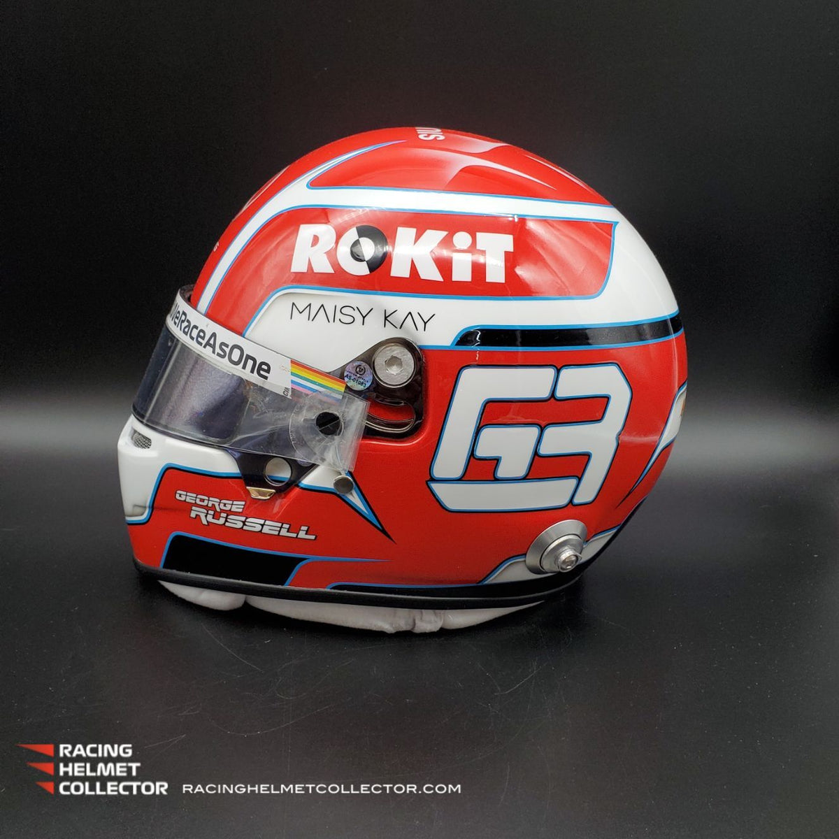 George Russell Helmet Race Worn Used Visor 2020 Mounted On