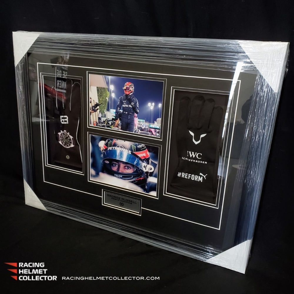 George Russell Signed Black Gloves Replica Fully Wood Framed AS-02441 –  ARMORI STEELE | Sports & Entertainment Memorabilia