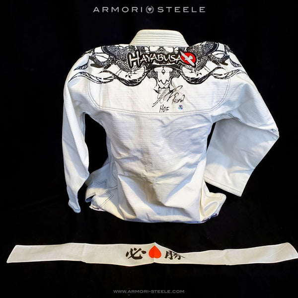 Georges St-Pierre GSP Signed Gi Jiu-Jitsu Karate Uniform Hayabusa White Kimono + Head Band Kit