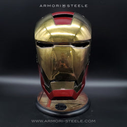 1 1 scale iron man helmet Iron-Man MK5 Silver Motorized Cosplay Helmet, Voice, Touch & Remote Control Guvpev Iron Hero MK 5