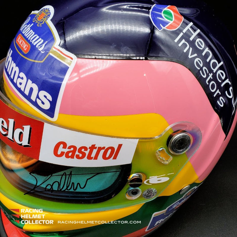 Jacques Villeneuve Signed Helmet 1997-1998 Display Tribute Track Worn Visor Mounted on Promo Helmet Autographed Full Scale 1:1 AS-00513