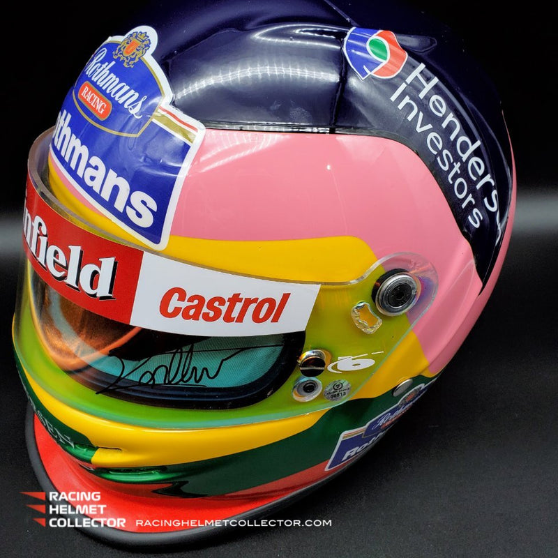 Jacques Villeneuve Signed Helmet 1997-1998 Display Tribute Track Worn Visor Mounted on Promo Helmet Autographed Full Scale 1:1 AS-00513