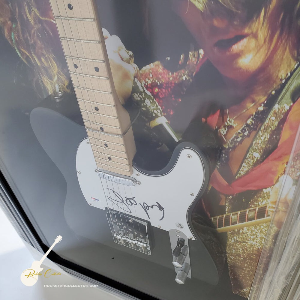 Joe Perry Aerosmith Signed Guitar Frame Premium Autographed PSA