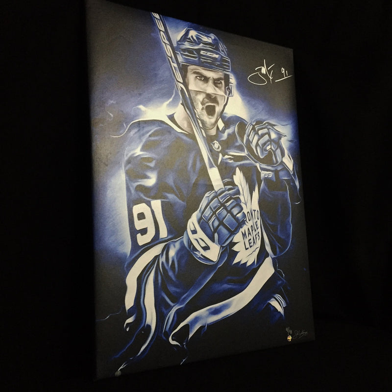 "COMING HOME" JOHN TAVARES SIGNED SPORTS ART CANVAS BY ARTIST SHAUN KELLY - LIMITED EDITION OF 91 GALLERY PRINTS (24 X 32) - SOLD OUT