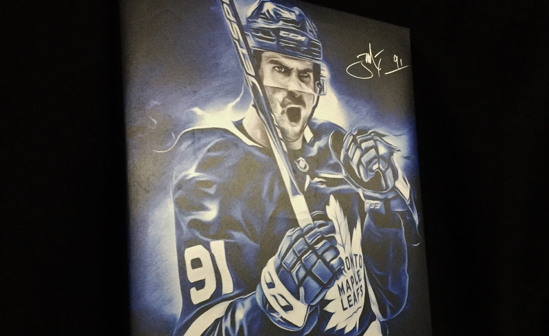 "COMING HOME" JOHN TAVARES SIGNED SPORTS ART CANVAS BY ARTIST SHAUN KELLY - LIMITED EDITION OF 91 GALLERY PRINTS (24 X 32) - SOLD OUT