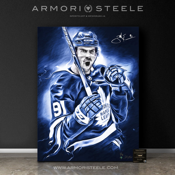 "COMING HOME" JOHN TAVARES SIGNED SPORTS ART CANVAS BY ARTIST SHAUN KELLY - LIMITED EDITION OF 91 GALLERY PRINTS (24 X 32) - SOLD OUT