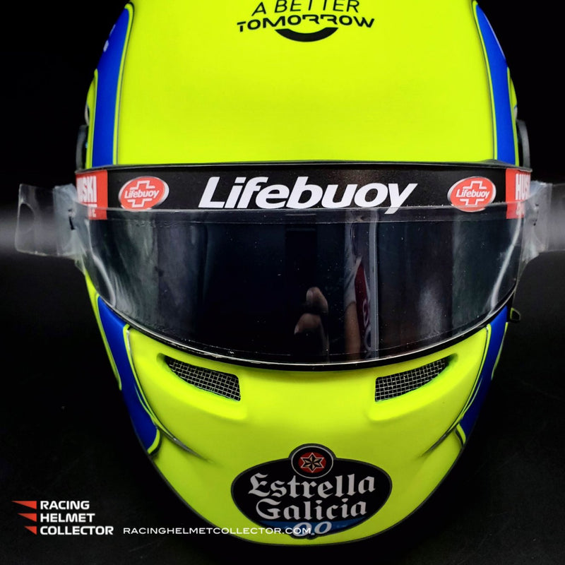 Lando Norris Helmet Race Worn Visor 2020 Mounted On Promo Helmet Display Tribute Full Scale 1:1 AS-02156 -SOLD