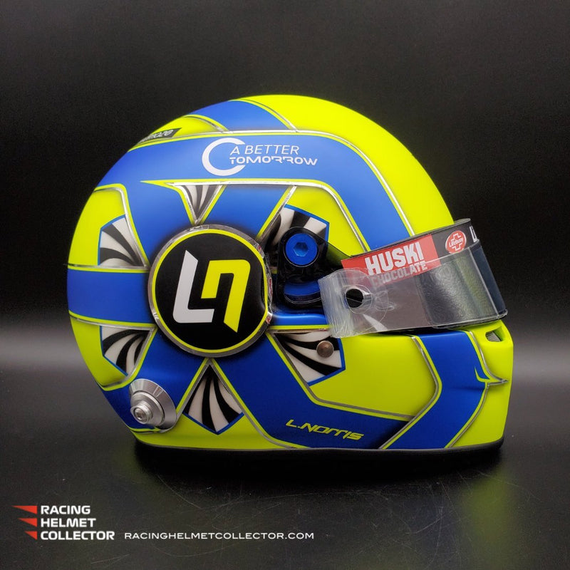Lando Norris Helmet Race Worn Visor 2020 Mounted On Promo Helmet Display Tribute Full Scale 1:1 AS-02156 -SOLD