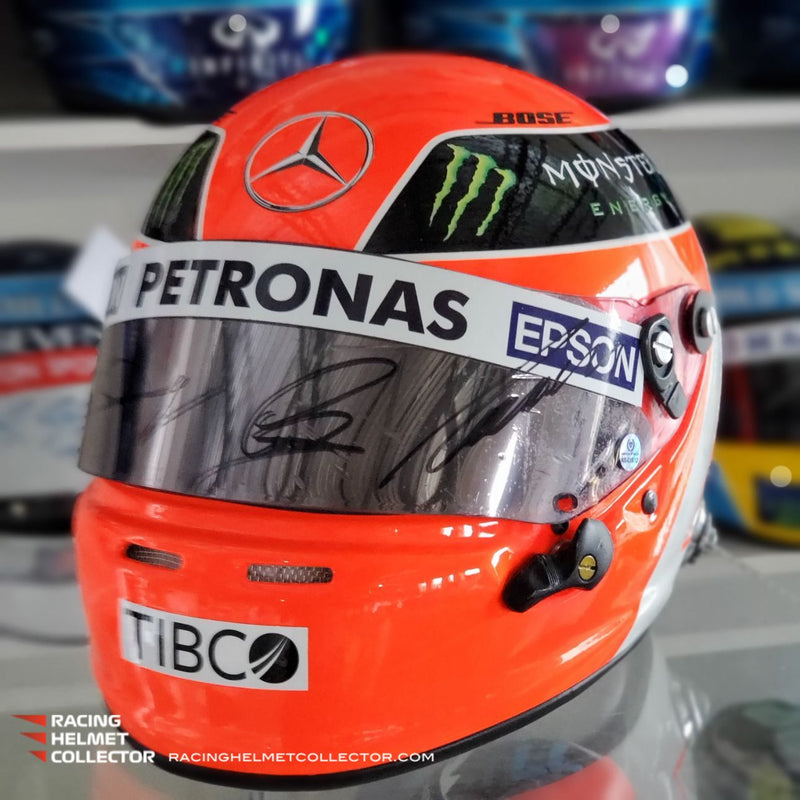 Lewis Hamilton + Niki Lauda + Nico Rosberg 2019 Signed Helmet Visor Tribute 1:1 Full Scale AS-01612
