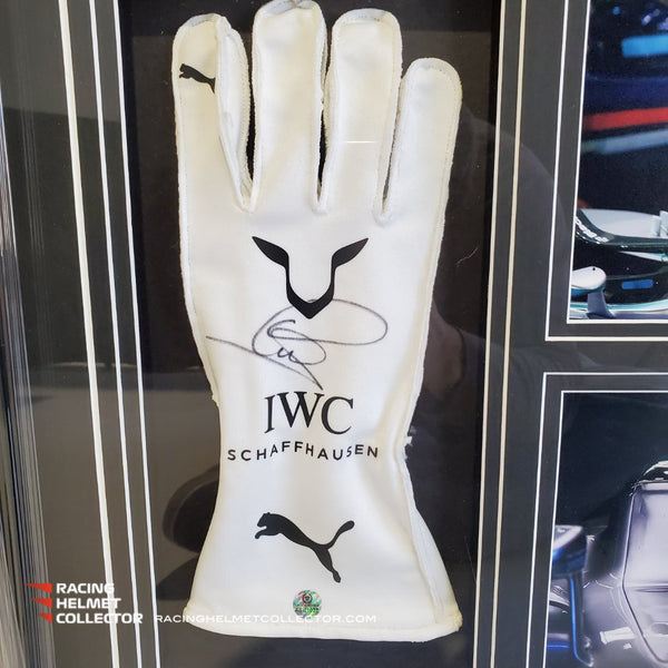 Lewis Hamilton Signed 2021 White Gloves Replica Fully Wood Framed AS-01073