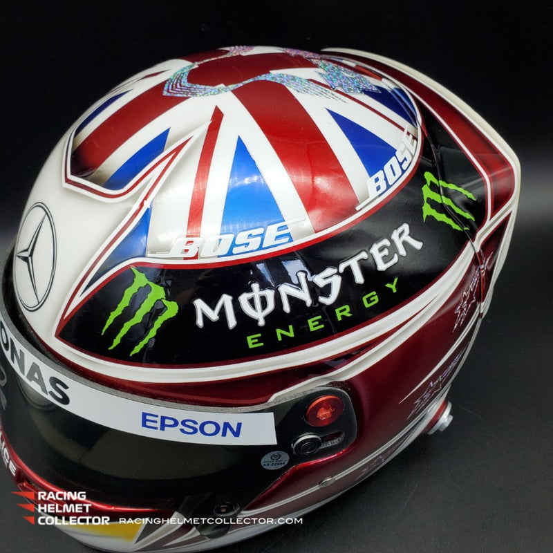 Lewis Hamilton Signed Helmet Visor 2019 White England Autographed Promo Full Scale 1:1 AS-02495