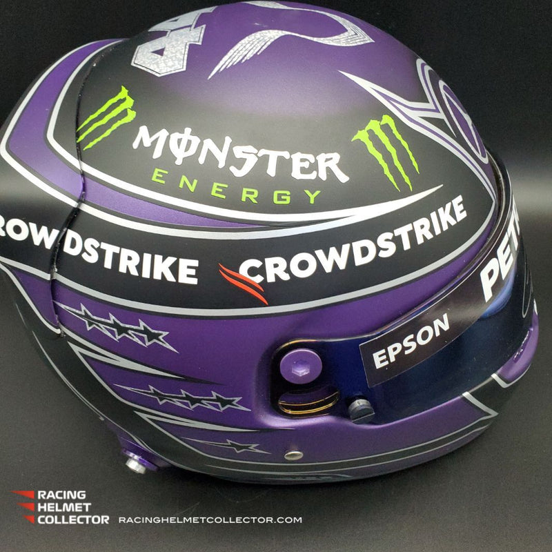 Lewis Hamilton Signed Helmet Visor 2021 Black & Purple Autographed 1:1 Full Scale AS-02434