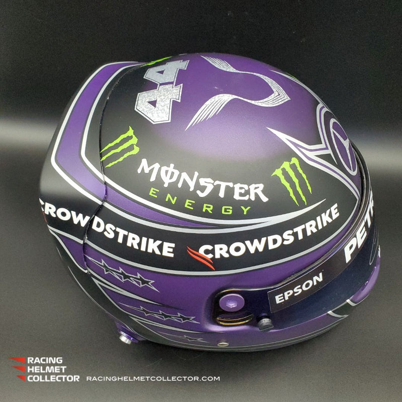 Lewis Hamilton Signed Helmet Visor 2021 Black & Purple Autographed 1:1 Full Scale AS-02434