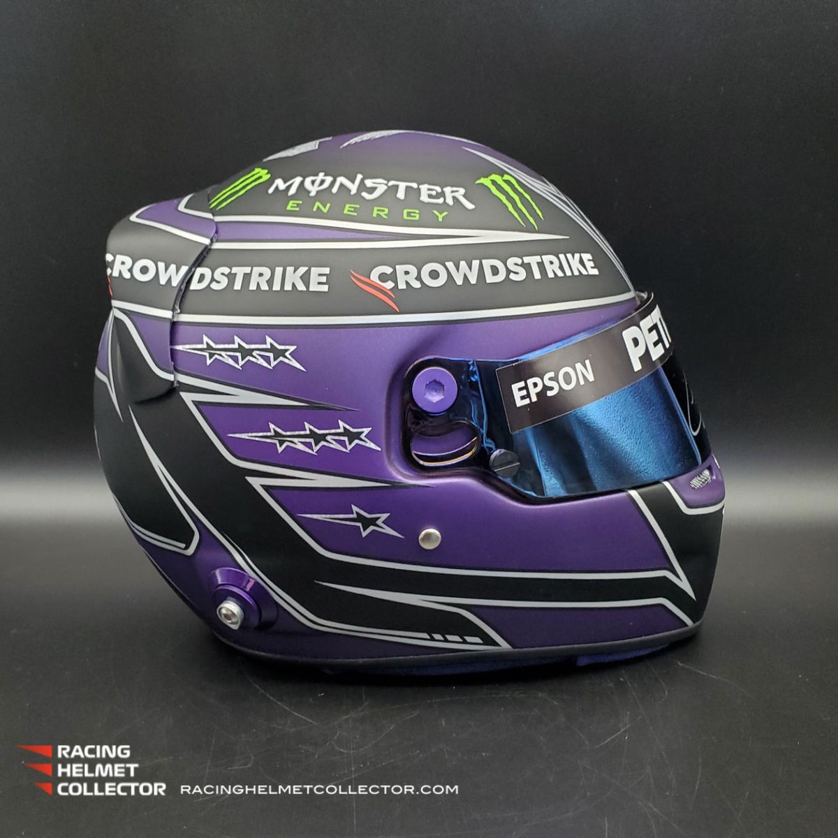Lewis Hamilton Signed Helmet Visor 2021 Black Purple Autographed 1 1 ARMORI STEELE Sports Entertainment Memorabilia