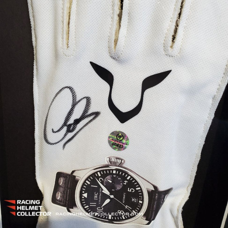 Products Lewis Hamilton Signed White Gloves Replica Fully Wood Framed AS-00423