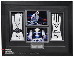 Lewis Hamilton Signed White Gloves Replica Fully Wood Framed AS-02485