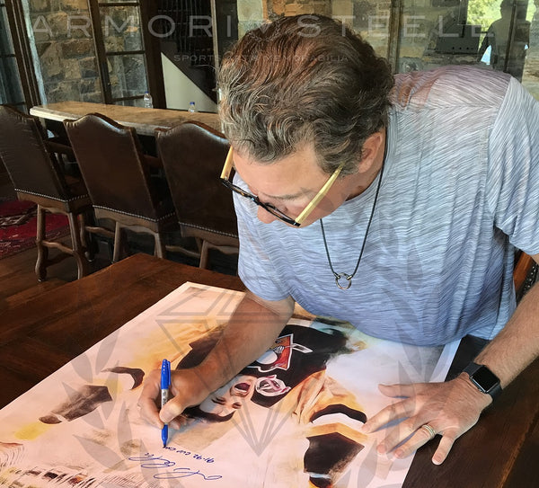 "LE MAGNIFIQUE" MARIO LEMIEUX SIGNED SPORTS ART CANVAS BY ARTIST SHAUN KELLY - LIMITED EDITION OF 6 GALLERY PRINTS (24 X 32)